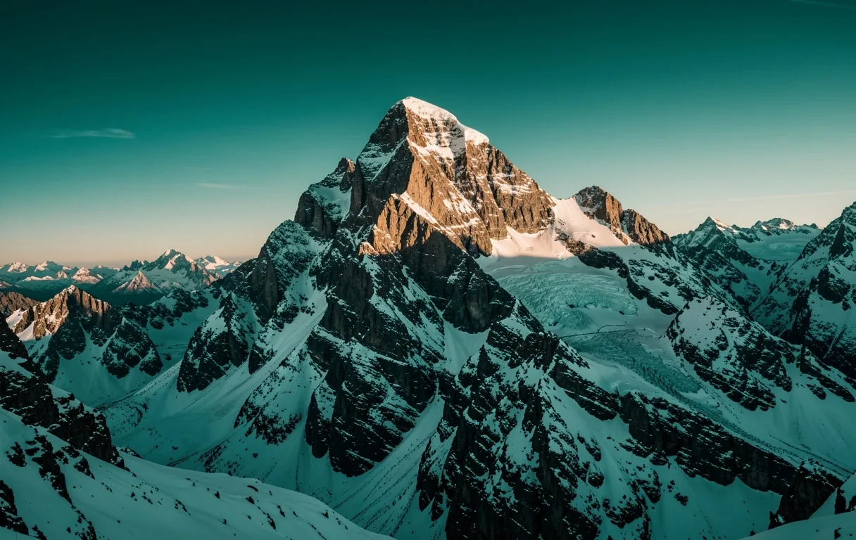 Alpine Gipfel bei Tagesanbruch